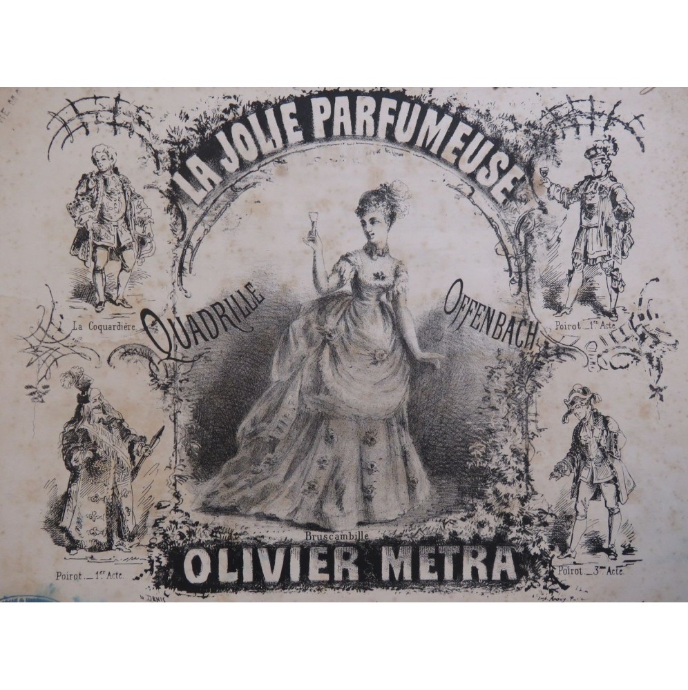 MÉTRA Olivier La Jolie Parfumeuse J. Offenbach Quadrille Piano 4 mains ca1874