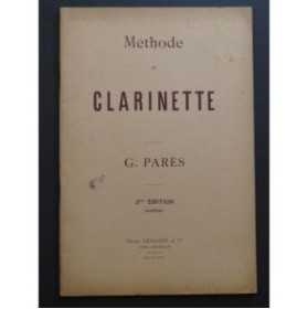 PARÉS G. Méthode de Clarinette 1958