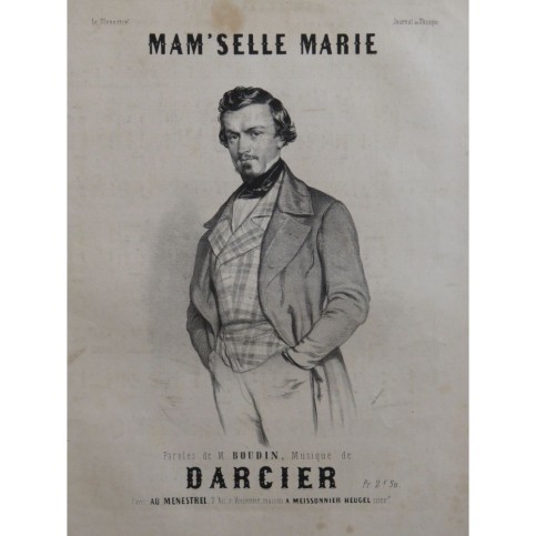 DARCIER Joseph Mam'selle Marie Chant Piano 1849