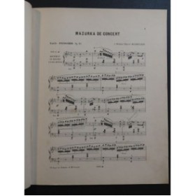 PESSARD Émile Mazurka de Concert Piano ca1890