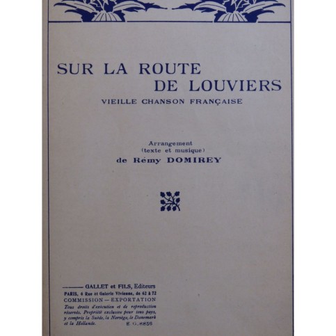 DOMIREY Rémy Sur la Route de Louviers Chant Piano