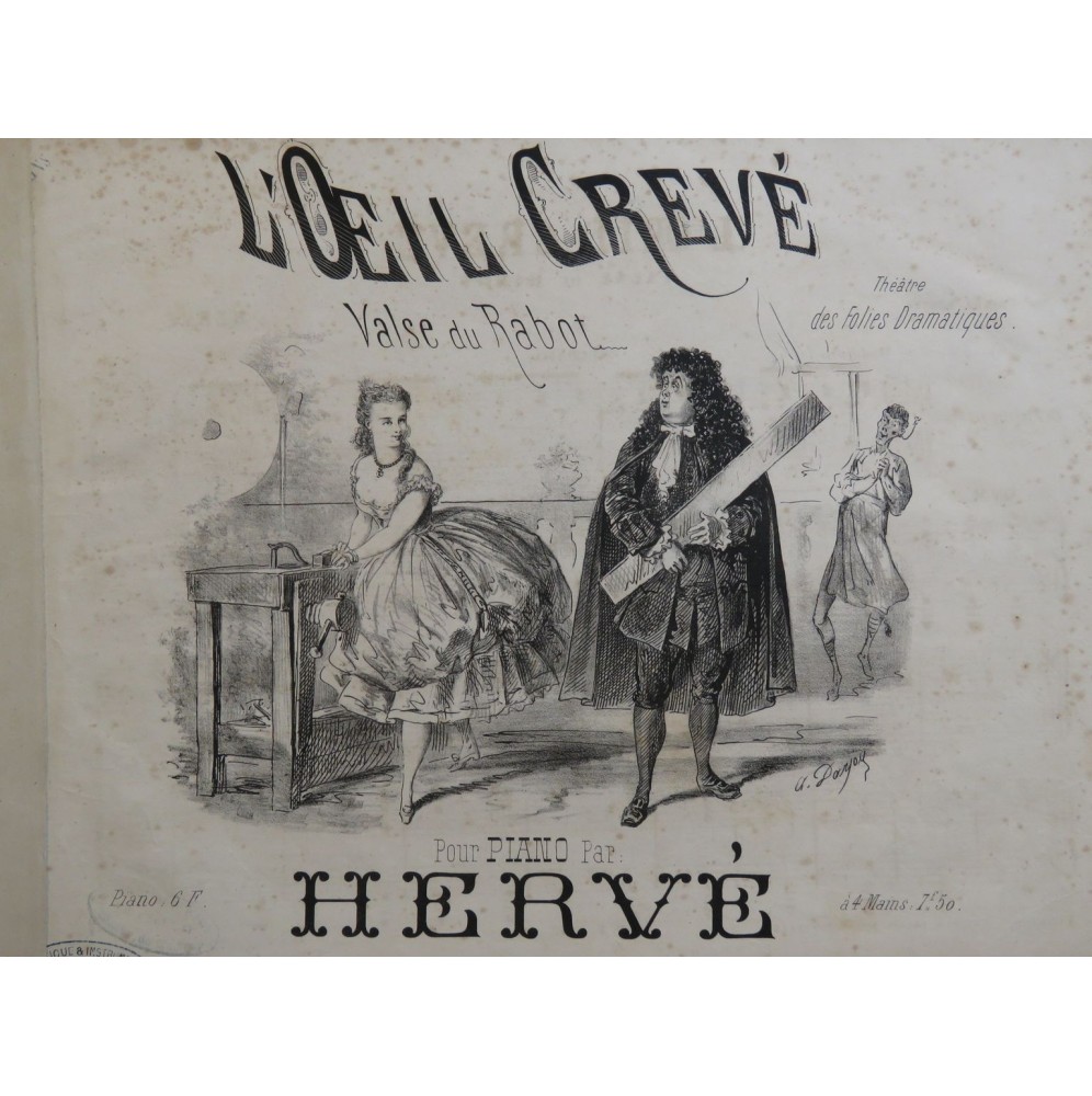HERVÉ L'Oeil Crevé Valse du Rabot Piano 4 mains ca1867