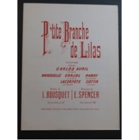 SPENCER Emile P'tite Branche de Lilas Chant Piano 1933