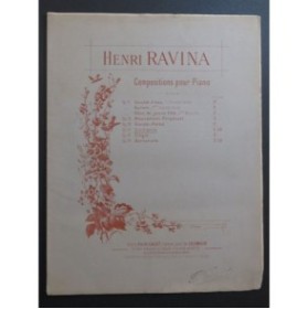 RAVINA Henri Sicilienne Piano ca1902
