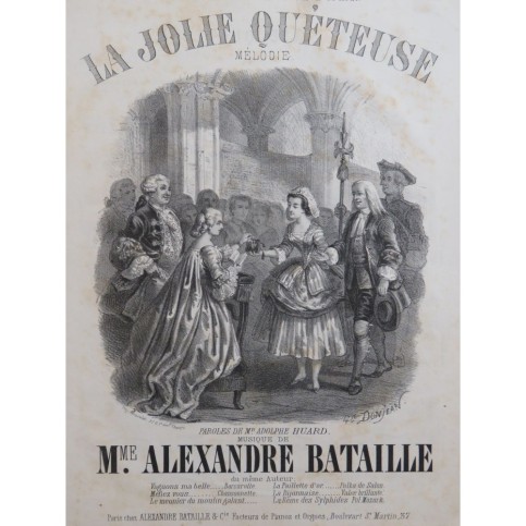 BATAILLE Alexandre La Jolie Quêteuse Chant Piano ca1850