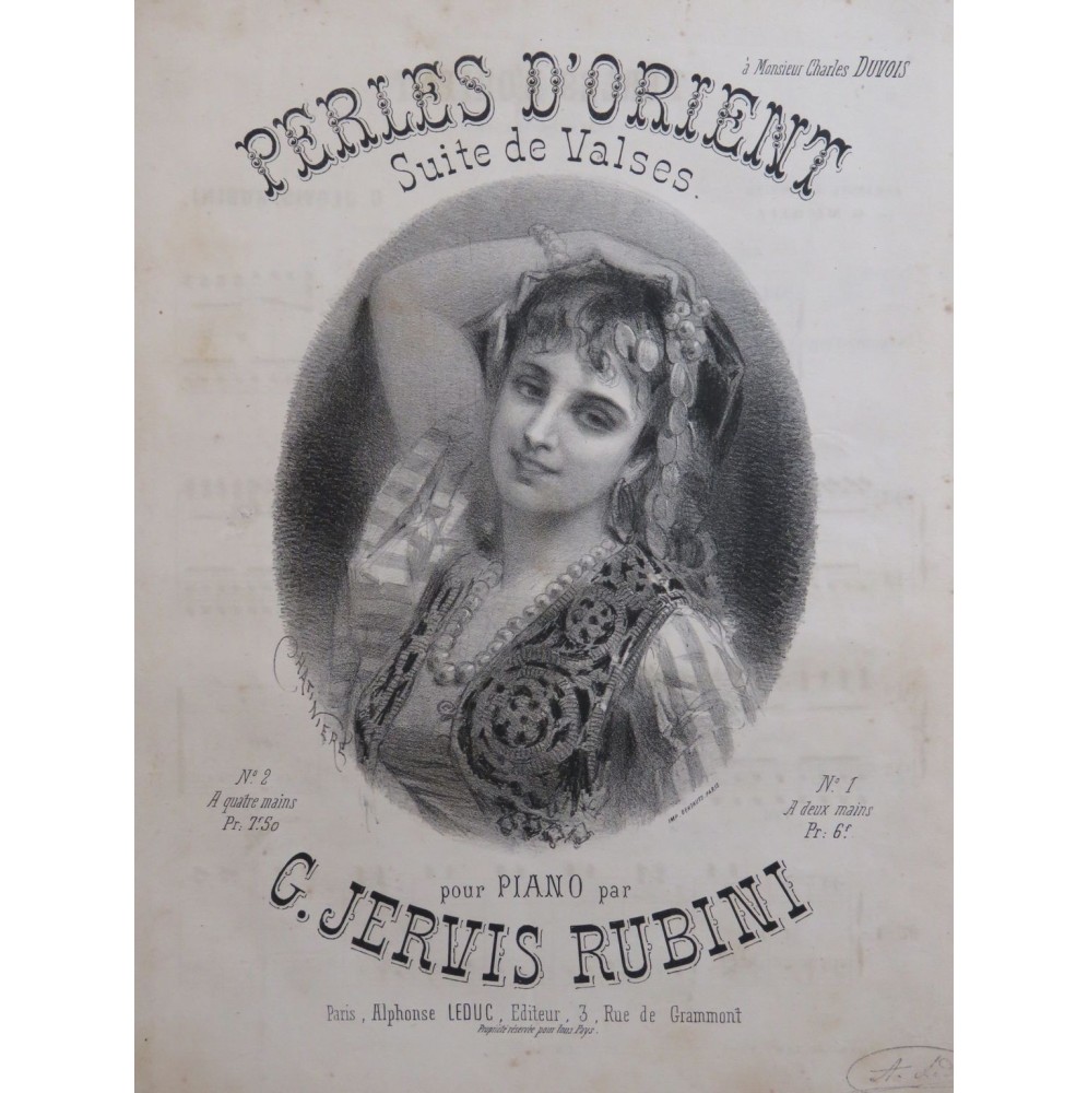 JERVIS RUBINI George Perles d'Orient Suite de Valses Piano 4 mains 1876
