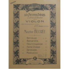BEURÉE Maurice Berceuse Violon Piano ca1913
