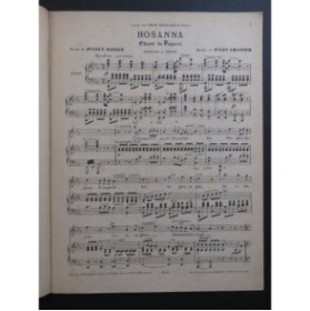 GRANIER Jules Hosanna Chant Piano 1901