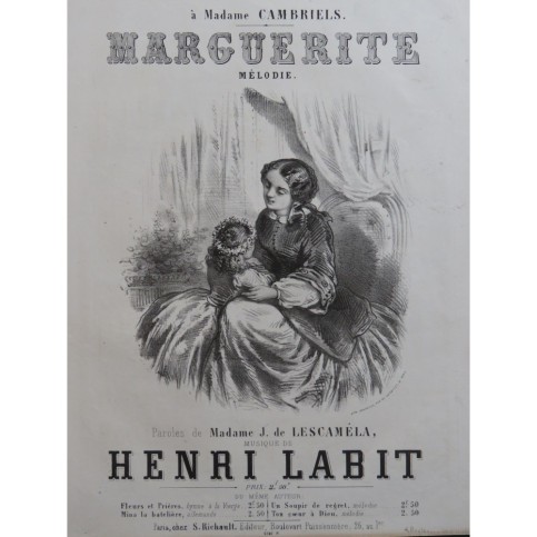 LABIT Henri Marguerite Chant Piano ca1860