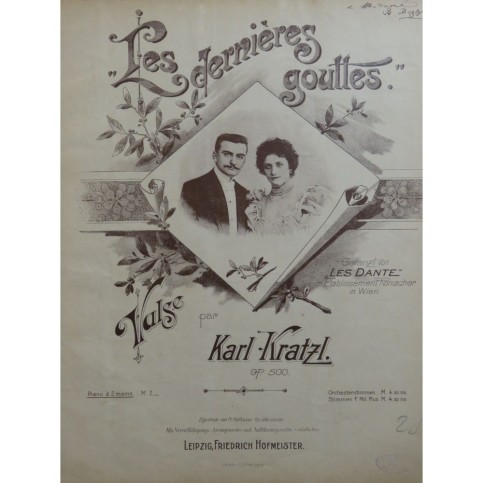 KRATZL Karl Les dernières gouttes Piano ca1920