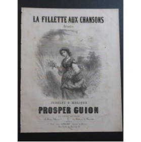 GUION Prosper La Fillette aux chansons Chant Piano ca1840
