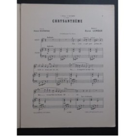 LEROUX Xavier Chrysanthème Chant Piano ca1895
