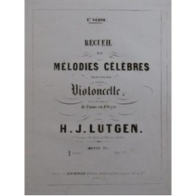 LUTGEN H. J. Stradella Violoncelle Piano ou Orgue ca1855