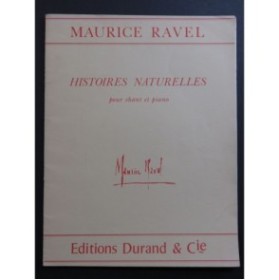 RAVEL Maurice Histoires Naturelles Chant Piano