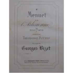 BIZET Georges Menuet No 1 L'Arlésienne Piano ca1890