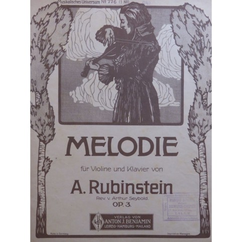 RUBINSTEIN Anton Mélodie Piano Violon