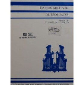 MILHAUD Darius De Profundis Chant Orgue