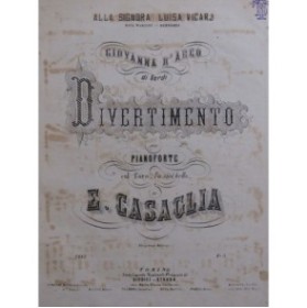 CASAGLIA E. Giovanna D'Arco Piano XIXe siècle