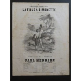HENRION Paul La Fille à Simonette Chant Piano 1845