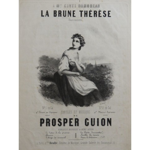 GUION Prosper La Brune Thérèse Chant Piano ca1845