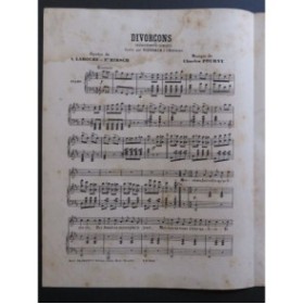 POURNY Charles Divorçons ! Chant Piano ca1880