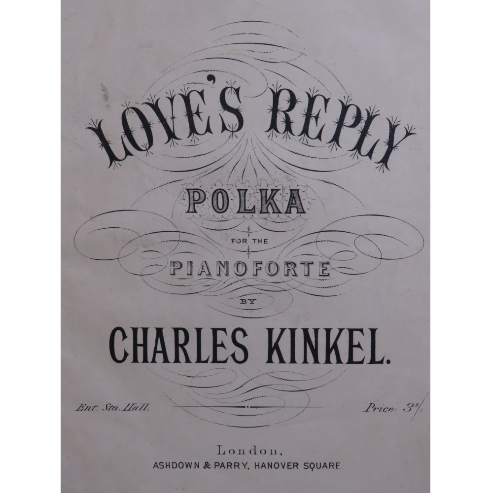 KINKEL Charles Love's Reply Piano XIXe siècle