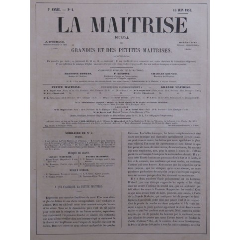 La Maîtrise Journal No 2 4 Pièces pour Chant Orgue ou Orgue 1859