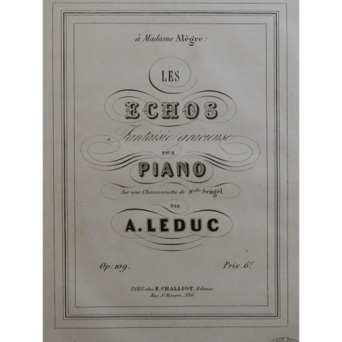 LEDUC Alphonse Les Echos Piano XIXe siècle