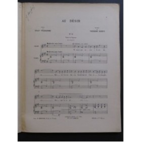 DUBOIS Théodore Au Désir Chant Piano 1898