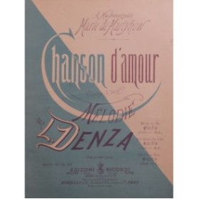 DENZA Luigi Chanson d'amour Chant Piano 1881
