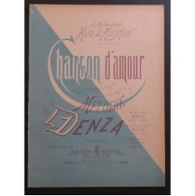 DENZA Luigi Chanson d'amour Chant Piano 1881