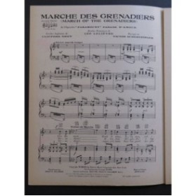 SCHERTZINGER Victor Marche des Grenadiers Chant Piano 1930
