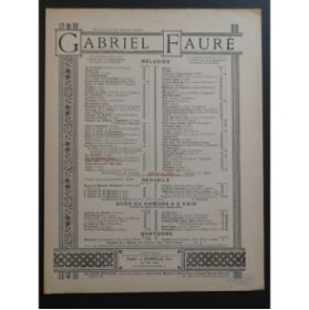 FAURÉ Gabriel La Fée aux Chansons Chant Piano 1947