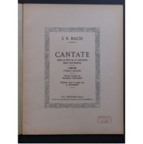 BACH J. S. Cantate pour la Fête de la Pentecôte Chant Piano 1947