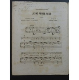 ELBEL Victor Je ne pense plus Dédicace A. Lebrun de Montréal Chant Piano 1876
