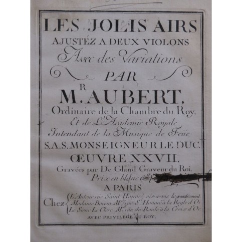 AUBERT Jacques Les Jolis Airs op 27 pour 2e Violon ca1740