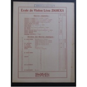 ZIGHÉRA Léon Exercices Journaliers 1er dégré Violon 1935