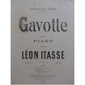ITASSE Léon Gavotte Dédicace Piano ca1885