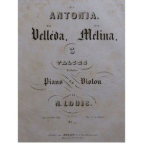 LOUIS N. Mélina Valse Brillante Piano Violon ca1850