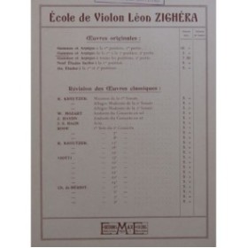 ZIGHÉRA Léon Gammes et Arpèges 2e Partie Violon 1935