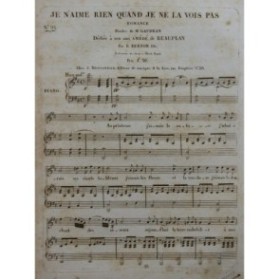 BERTON F. Fils Je n'aime rien Chant Piano ca1830