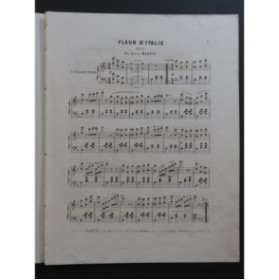 MARTIN Ernest Fleur d'Italie Piano ca1850