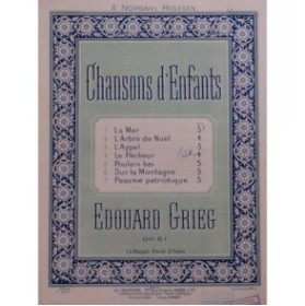 GRIEG Edouard Chansons d'Enfants Chant Piano ca1890