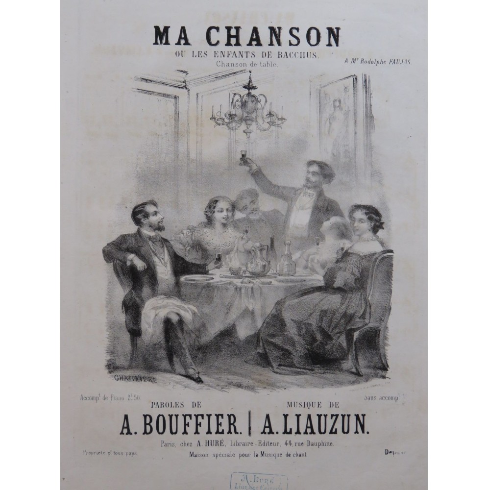 LIAUZUN A. Ma Chanson Chant Piano ca1850