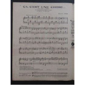 YVAIN Maurice Ca c'est une Chose Fox-Trot Piano  1922