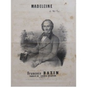 BAZIN François Madeleine Chant Piano ca1840