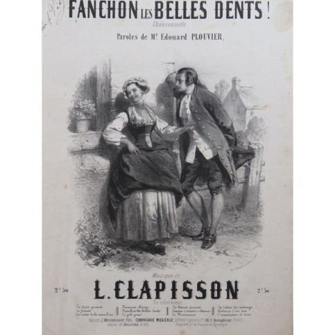 CLAPISSON Louis Fanchon les Belles Dents ! Chant Piano ca1850