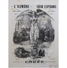 DE CROZE J. B. L'Aumône Chant Piano ca1850
