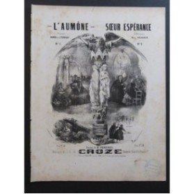DE CROZE J. B. L'Aumône Chant Piano ca1850