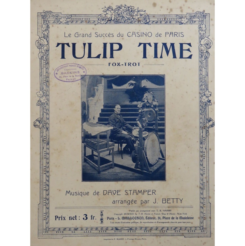 STAMPER Dave Tulip Time Fox-Trot Piano 1919